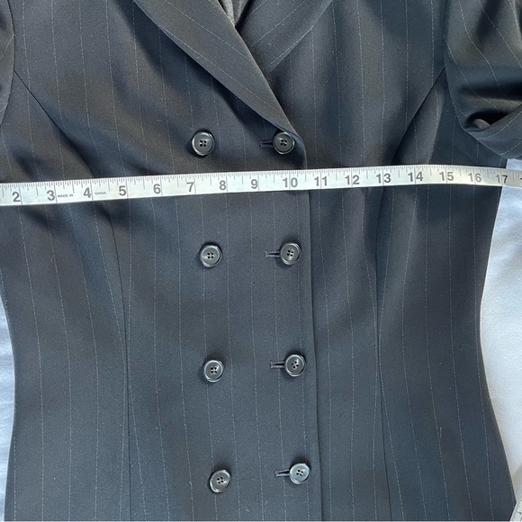 VTG Ann Taylor Elegant Black Double-Breasted Executive Boss Coat Dress Sz 2 EUC - Picture 13 of 16